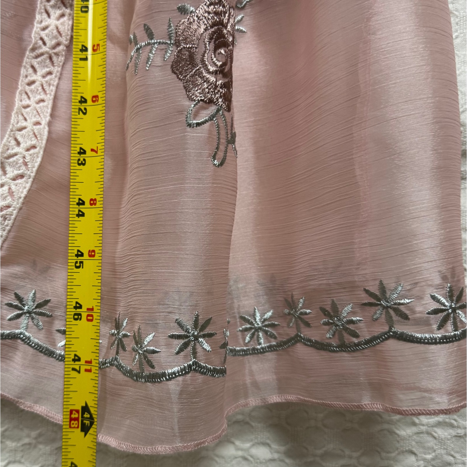 Nwt Soolinen Floral Embroidery 3d Rose Applique Dress Women Pink Midi Boho Fairy — image 8 of 8